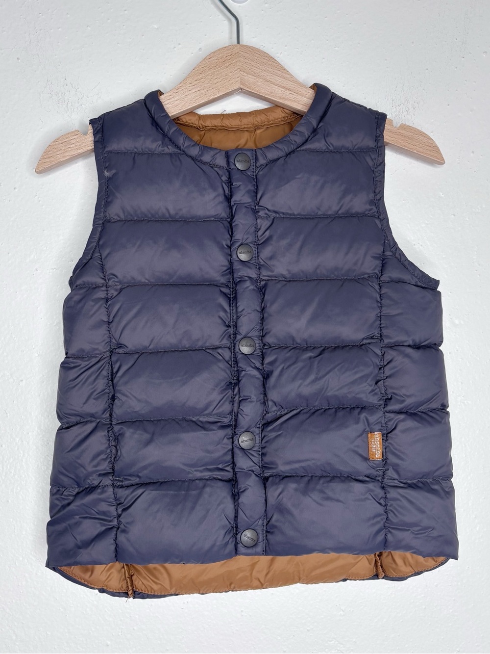 Absorba Gray Tan Down Puffer Vest Size 2-3T EUC